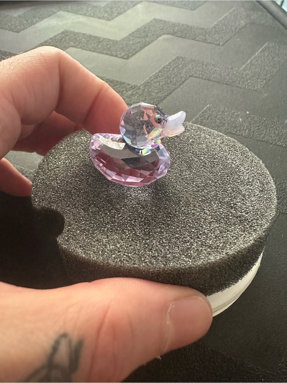 Swarovski Crystal Duck Figurine in Light Purple - Picture 2 of 12